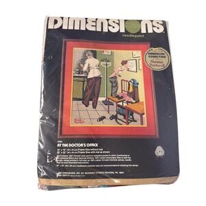 Dimensions Needlepoint Kit 2184 Norman Rockwell At the Doctors Off 1981 Vintage